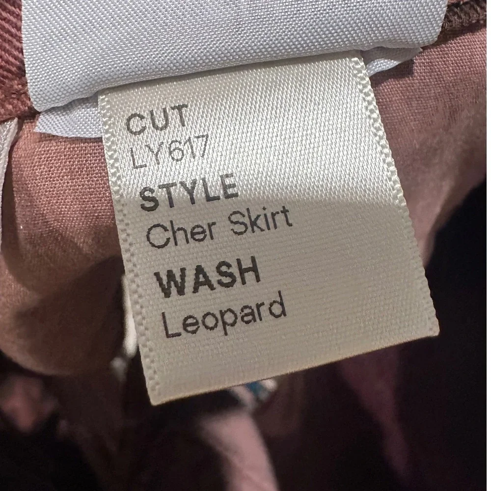 Reformation‎ Cher Leopard Print Mini Denim Skirt Size 27 Grunge Summer Casual - Picture 6 of 7
